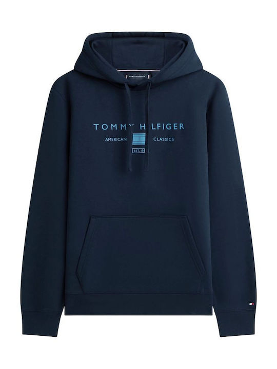 Sweatshirt with Hood Navy Blue