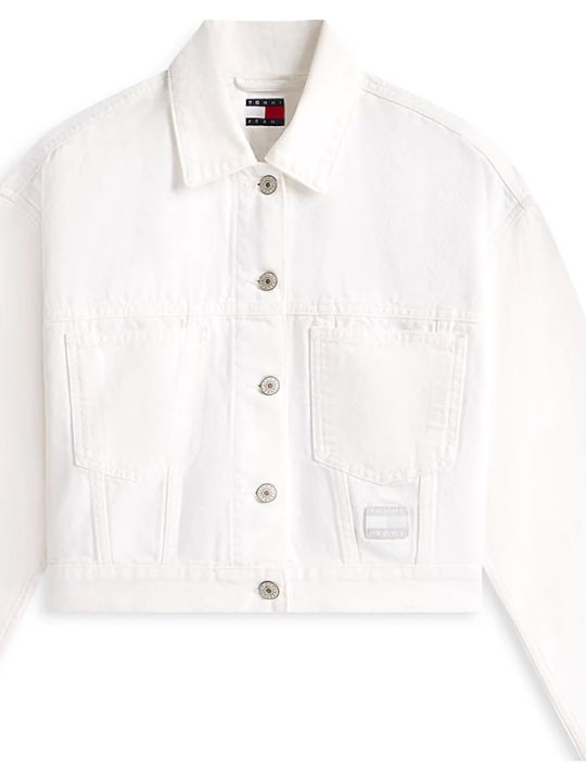 Crop Women's Jean Jacket White