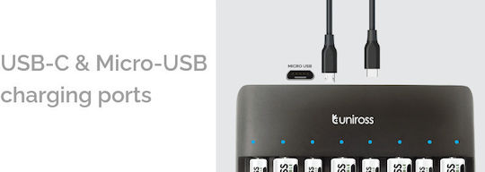 Uniross UCU006 Încărcător USB Pentru 8 Baterii Dimensiunea AA/AAA