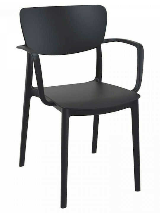 Outdoor Chair Polypropylene Lisa Black 54x53x82cm