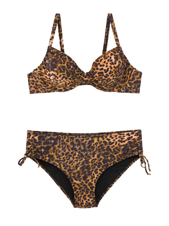 Plus Size Γυναικείο Μαγιό Bikini Μπανέλα Flexfit Cups Λεοπάρ Plus Size Γυναικείο Μαγιό Bikini Μπανέλα Flexfit Cups Λεοπάρ