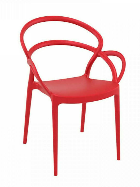 Scaun de exterior Polipropilenă Mila Roșu 57x56x82cm