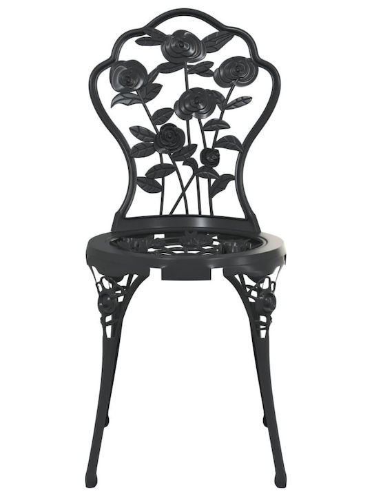 Scaun de exterior Aluminiu Negru 2buc 41x49x81.5cm