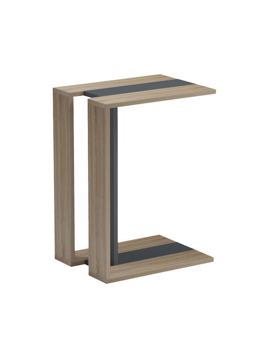Side Coffee Table Muju Wooden Sonoma Anthracite W30xL40xH55cm