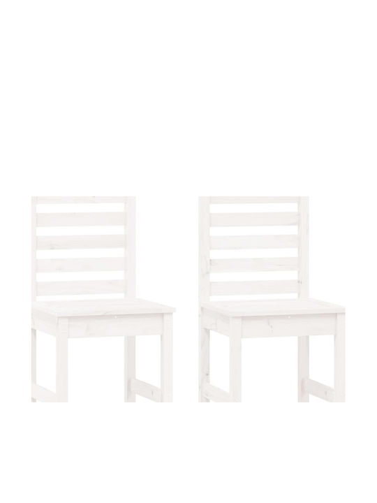 Scaun de exterior Lemn Alb 2buc 40.5x48x91.5cm