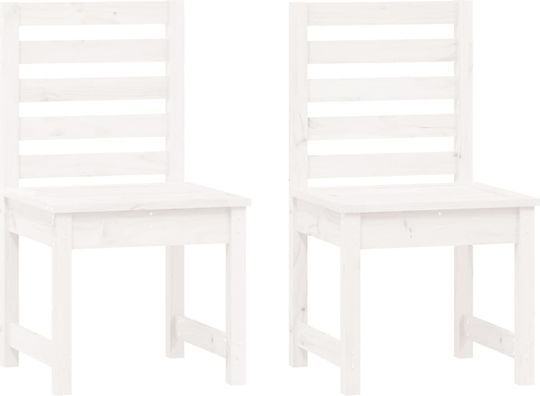 White Outdoor Chair Set of 2 40.5x48x91.5cm White Outdoor Chair Set of 2 40.5x48x91.5cm