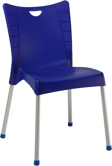 Stuhl Crafted Dark Blue-Aluminium Grey 50x55x83cm