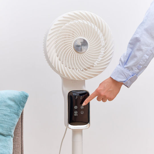 MPM Стоящ Вентилатор 50W Диаметър На Вентилатора 17cm С Дистанционно Бял