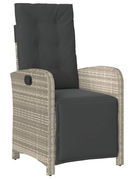 Scaun de exterior Rattan Gri cu pernă