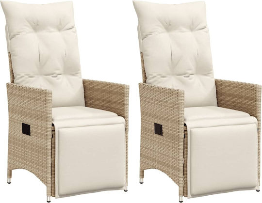 Beige Gartenstühle 2 Stück 49x50,5x69cm