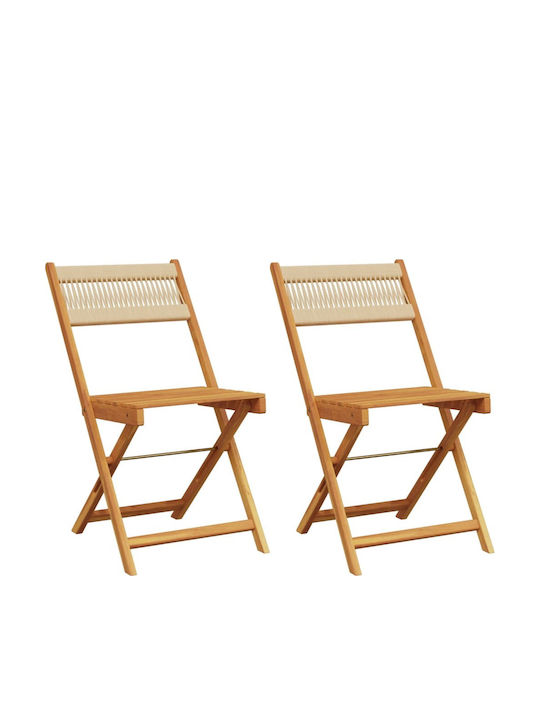 Outdoor Chair Wooden Black 2pcs 38x32.5x80cm