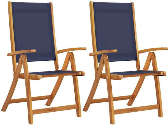 vidaXL Gartenstühle Akazie 2 Stück 57x72x109cm