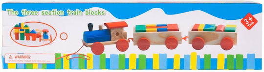 MalPlay Cuburi De Construit Wooden Train Din Lemn Pentru 1.5+ Ani 19 Bucăți