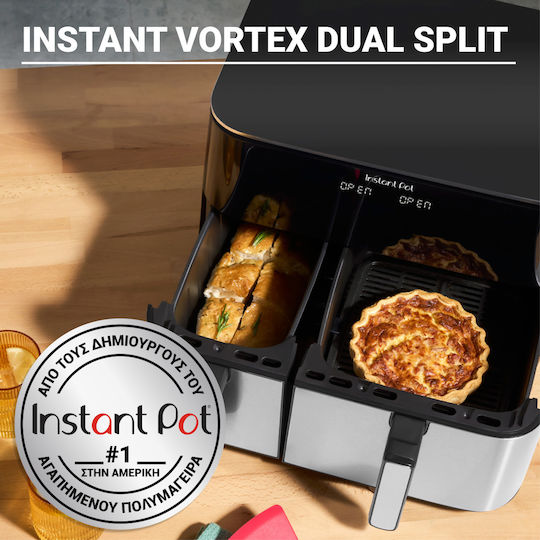 Instant Pot Instant Vortex Air Fryer με Wi-Fi & Διπλό Αποσπώμενο Κάδο 11lt Μαύρο