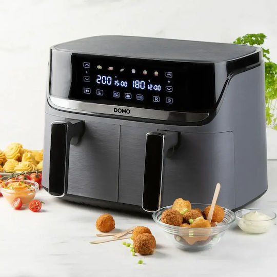 Domo Air Fryer cu Wi-Fi și Două Coșuri Detașabile 8l Negru