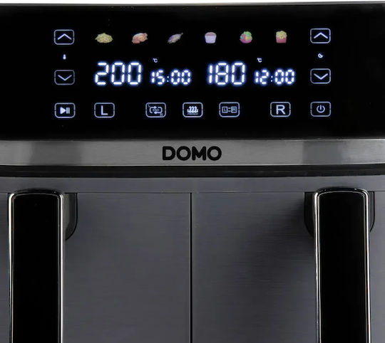 Domo Air Fryer cu Wi-Fi și Două Coșuri Detașabile 8l Negru