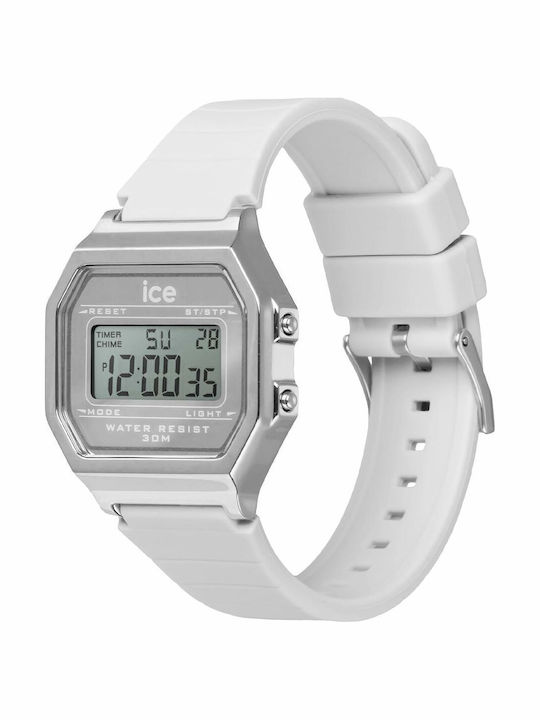 Ice Digital Damenuhr 32mm Batterie mit Grau Gummiarmband
