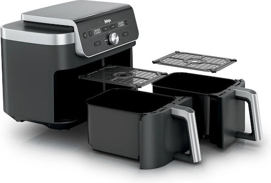 Ninja DualZone XL Friteuză cu Aer cu Două Coșuri Detașabile 9.5l Gri
