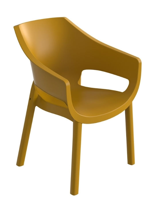 Scaun de exterior Polipropilenă Luna Muștar 60.5x61x83.5cm