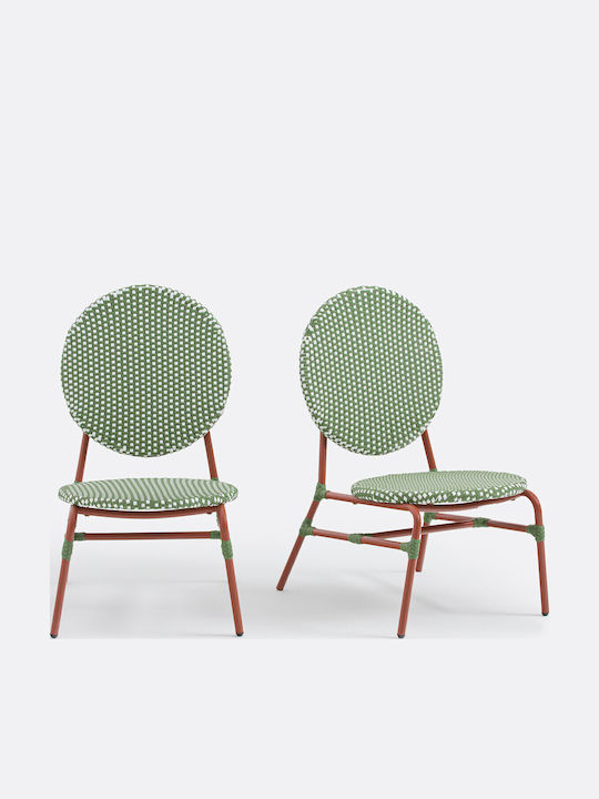 Outdoor-Sessel Metallisch Rot 2Stück 76x82x110εκ.