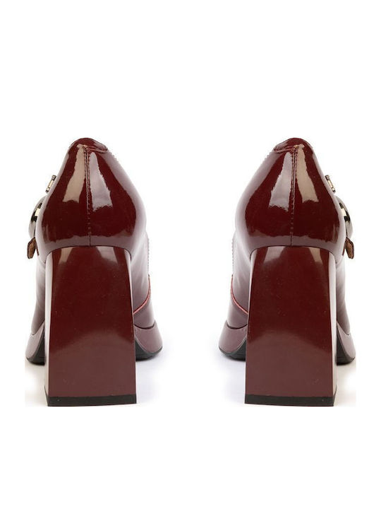 Pantofi Cu Toc Din Lac Burgundy