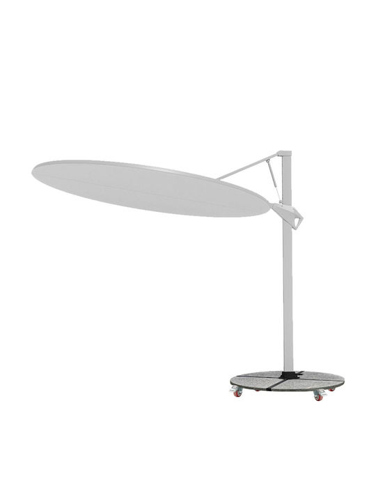 Professional Floor Parasol Circular Aluminum Cannopy Gray with Base Φ2.665m