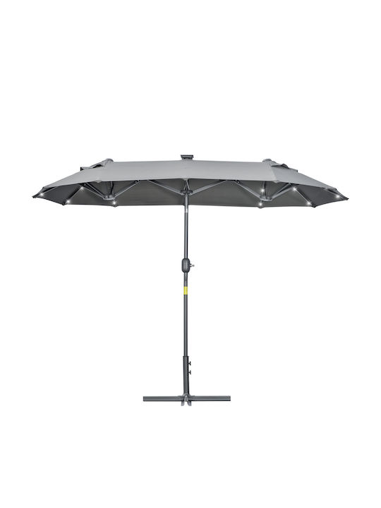 Umbrelă Rotundă Metalică Gri Φ2.95xÎ2.19m