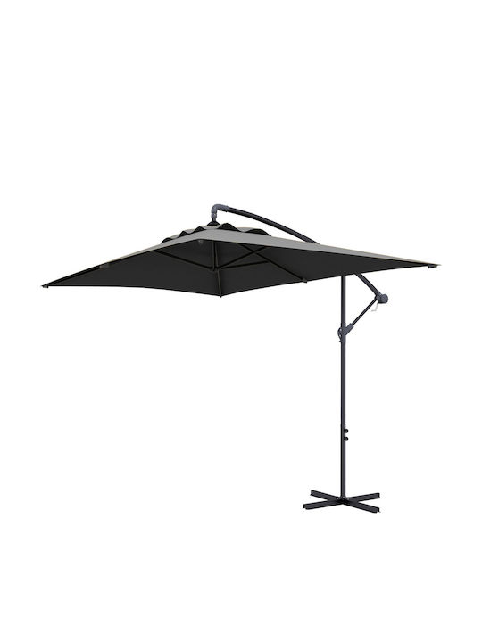 Hanging Squared Aluminum Grey Parasol 2.94x1.93m
