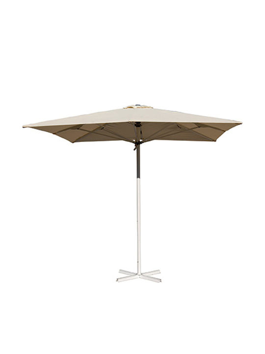 Umbrelă Pătrată Din Aluminiu Ecru 4x4m