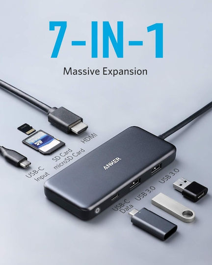 Anker 341 USB-Hub mit 3 Anschlüssen und USB-C Anschluss