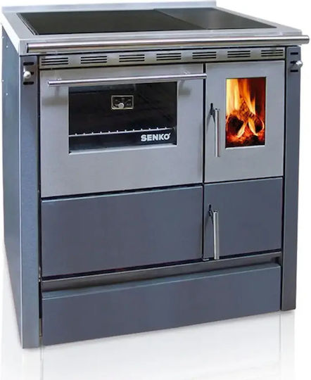 Senko Sg-75 Metallischer Holzofen mit Backofen 7.5kW Inox
