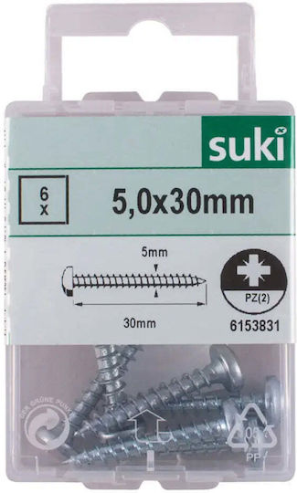 Suki Винт с Диаметър M5 и Дължина 30mm 6 Бройки