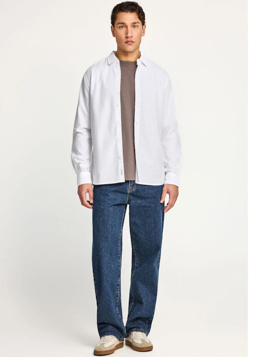 Long Sleeve Cotton Shirt in Regular Fit White