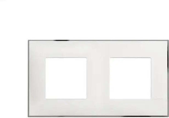 Double Frame Classia Legrand White Chrome