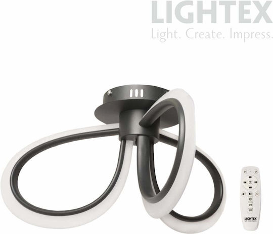 Lightex Πλαφονιέρα Οροφής Μαύρη με Ενσωματωμένο LED