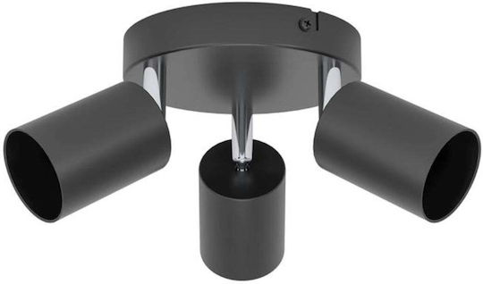 Eglo Triple Spot with GU10 Lamp Adapter in Black Colour Eglo Triple Spot with GU10 Lamp Adapter in Black Colour