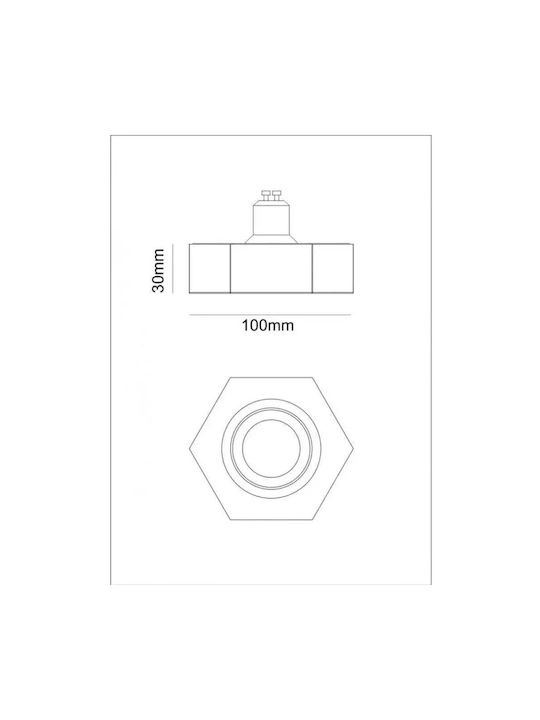 Lightex Спот с Цокъл GU10 в Черен Цвят