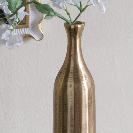 Artekko Decorative Vase Metallic Noble Gold Diameter 9.5xHeight 38cm