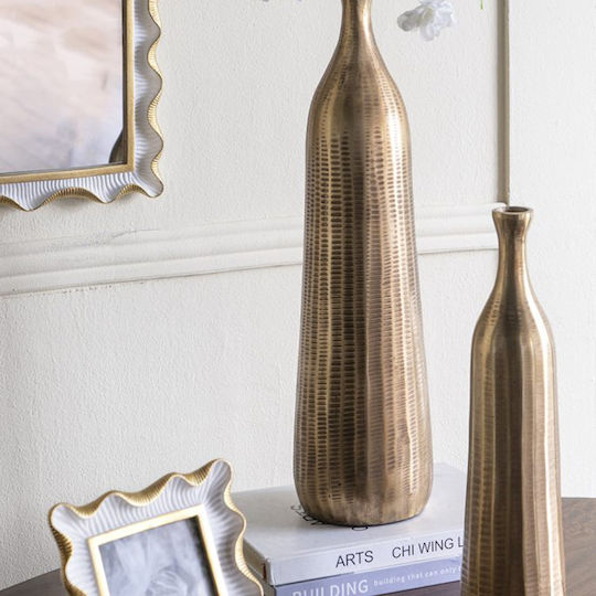Artekko Decorative Vase Metallic Noble Gold Diameter 9.5xHeight 38cm