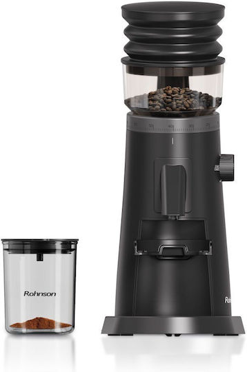 Rohnson Electric Coffee Grinder 150W with 120g Capacity and 75 Grind Levels Black