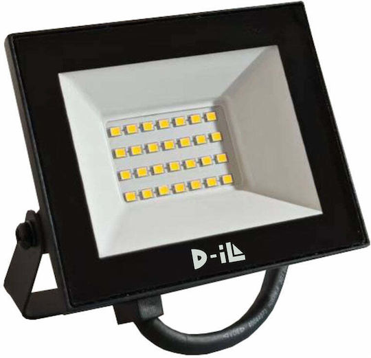 D-IL Светещ Водоустойчив LED Прожектор 20W Студено Бяло 6500K IP65