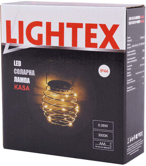 Lightex Соларна Лампа Фенер с Топло Бяло Светлина 3000K IP44