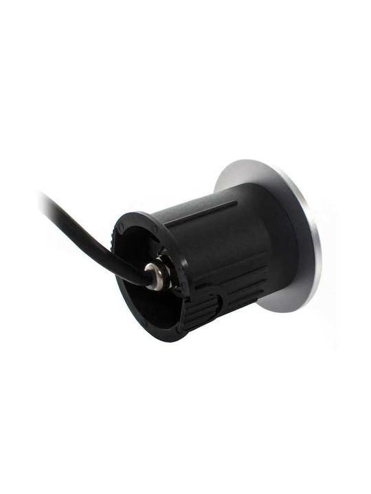 Lightex Σποτ Δαπέδου LED 3W με Ψυχρό Λευκό Φως IP67 Ασημί
