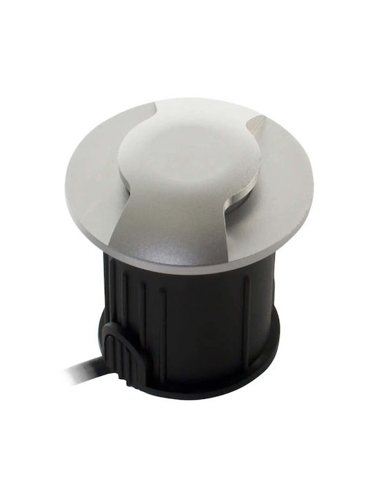 Lightex Σποτ Δαπέδου LED 3W με Ψυχρό Λευκό Φως IP67 Ασημί
