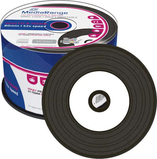 Mediarange Cd-r Vinyl+print 700mb 50 Pieces In Spindle