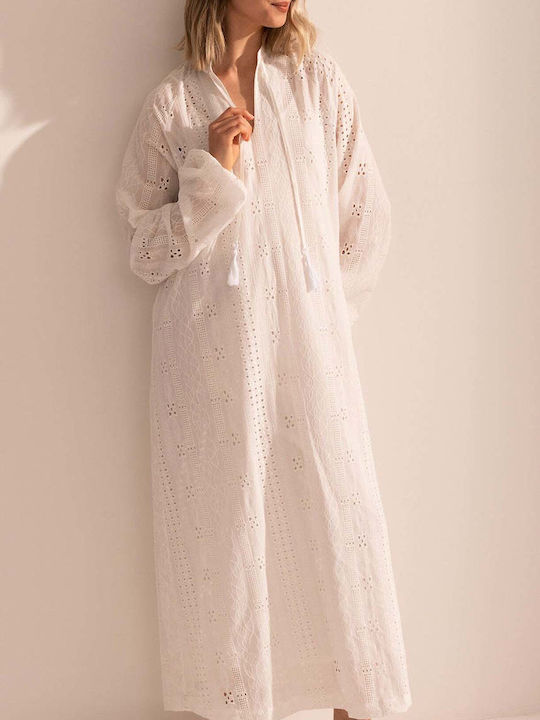 Sommer Maxi Damenkleid Weiß