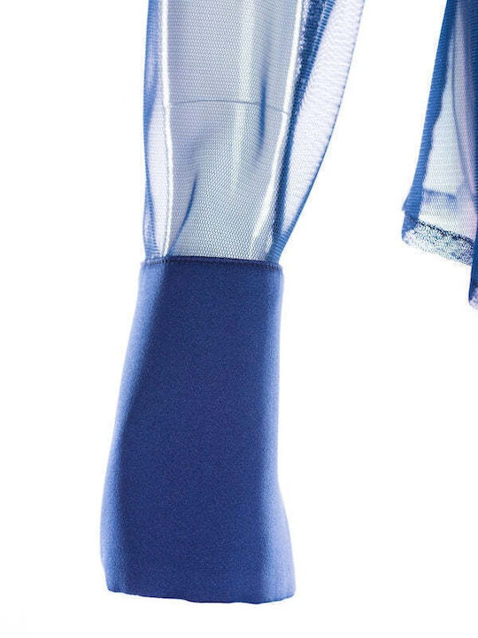 Langärmeliges Damenhemden Blau
