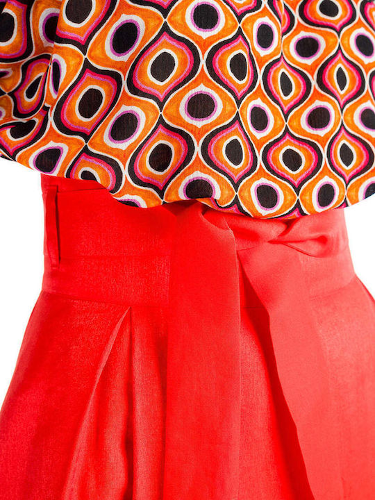 Hohe Taille Midi Damenrock Rote