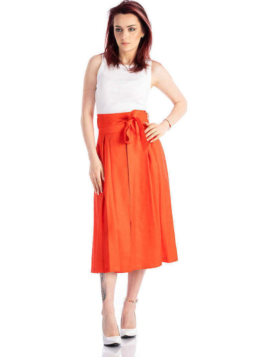 Hohe Taille Midi Damenrock Rote