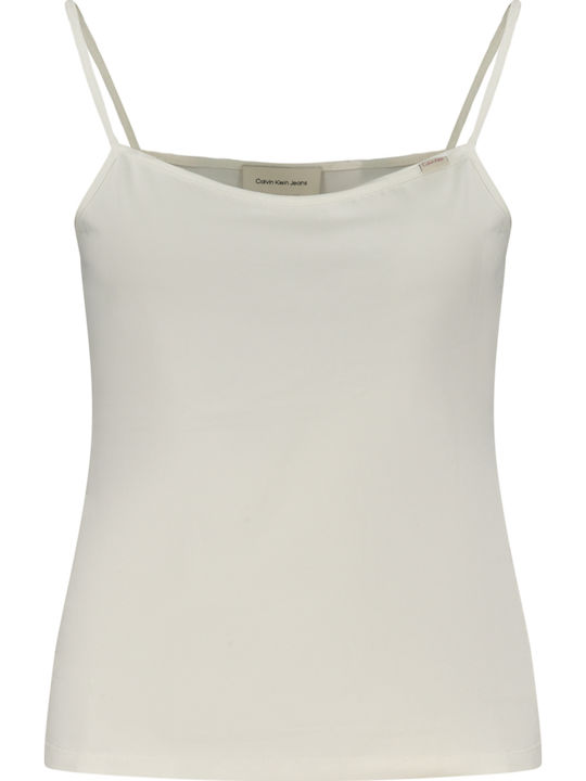 Women's Cotton Blouse with Spaghetti Straps White